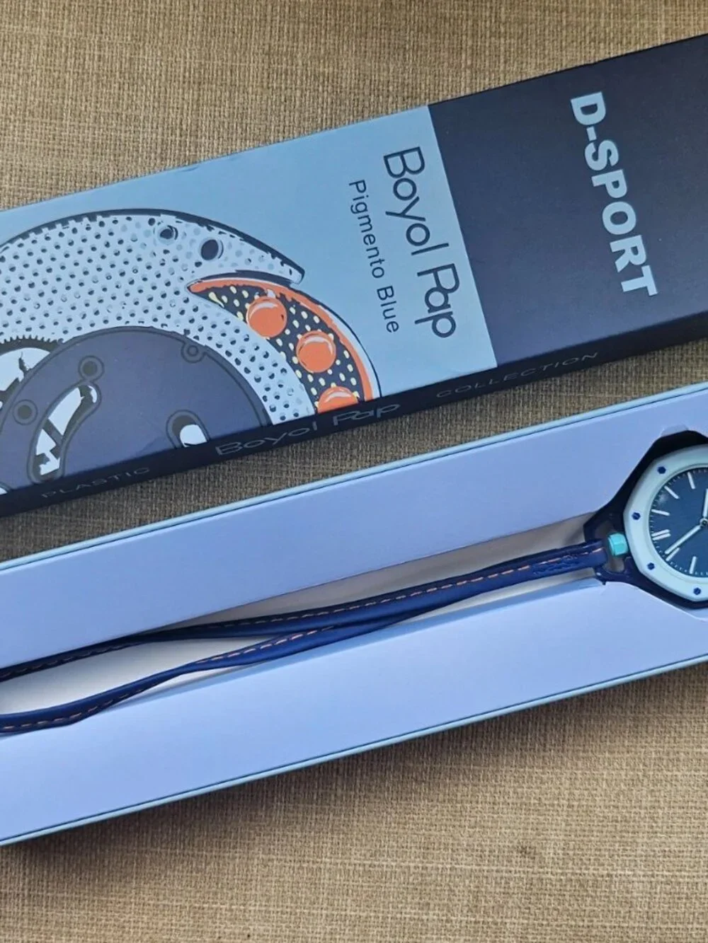 Pocket Watch Fashion Hand Watch Blue/White Tone Sport Analog Watch W/ Box